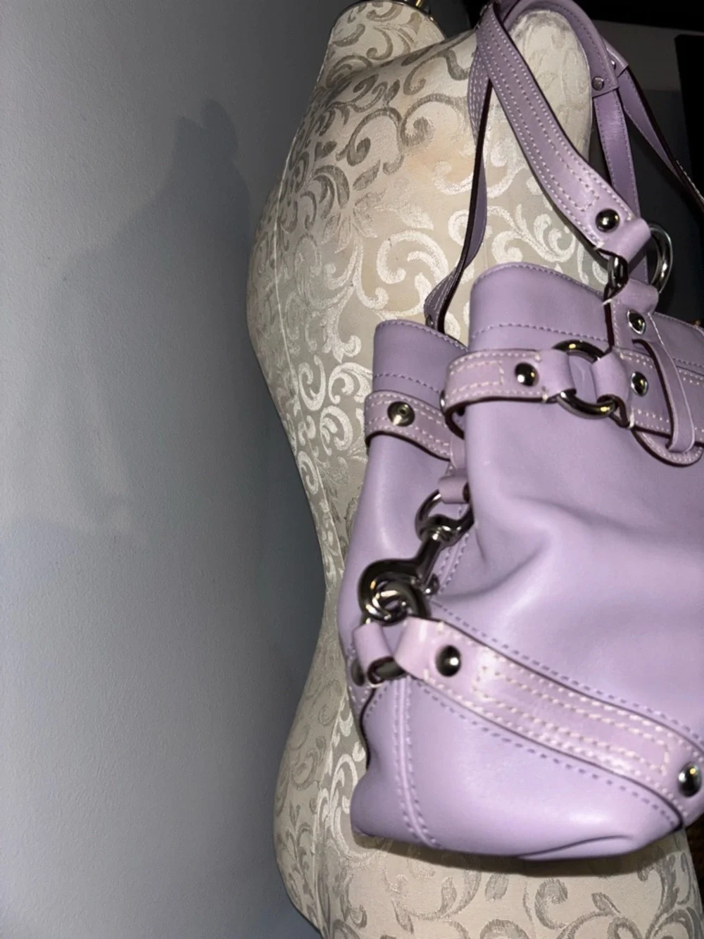 Coach Carly Carryall Lavender Leather Shoulder Bag - Picture 6 of 8